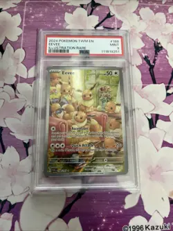 Pokemon Twilight Masquerade Eevee Illustration Holo Foil Card #188/167 PSA 9 - Image 1
