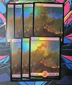 7x Mountain (285) x7 NM Foil Borderless MTG The Brothers War BRO Unplayed Magic - Image 1