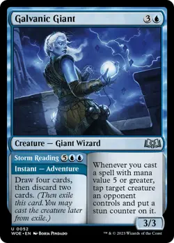 MTG Galvanic Giant // Storm Reading [Wilds of Eldraine] Near Mint Magic - Image 1
