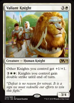 Valiant Knight -Foil Light Play MTG Magic 2019 Core Set - Image 1