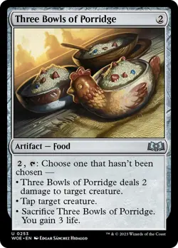 MTG Three Bowls of Porridge [Wilds of Eldraine] Near Mint Magic - Image 1