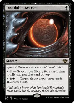 NM Foil Insatiable Avarice, MTG, OTJ, Magic the Gathering, 91 - Image 1