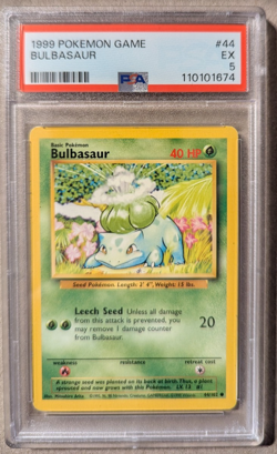 1999 Pokemon Game Bulbasaur #44 PSA Graded 5 EX - Image 1