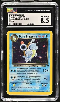 2000 Pokemon Team Rocket Holo #3 Dark Blastoise CGC 8.5 (PSA) - Image 1