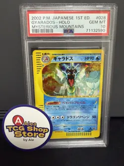 PSA 10 Pokemon 2002 Japanese Mysterious Mountains 1st Edition Gyarados Holo #028 - Image 1