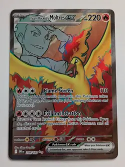 Team Rocket's Moltres ex 208/182 Destined Rivals Ultra Rare Pokemon NM - Image 1