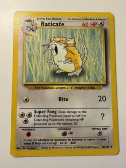 Raticate - 40/102 - Pokemon Base Set - NM - Image 1