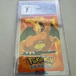 1999 TOPPS POKEMON THE MOVIE EDITION #E6 CHARIZARD #6 Blue Logo CGC 7 - Image 1