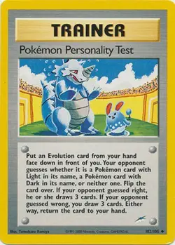 Pokemon Personality Test 102/105 Neo Destiny Vintage 2002 Pokemon Card - Image 1