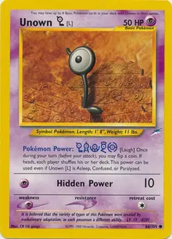 Unown L 86/105 Neo Destiny Vintage 2002 Pokemon Card - Image 1