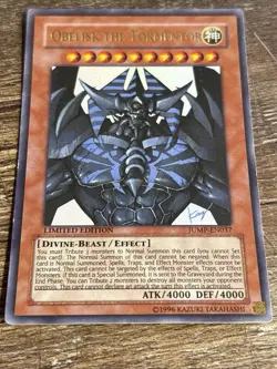 Yugioh Obelisk The Tormentor JUMP-EN037 Limited Edition DMG - Image 2