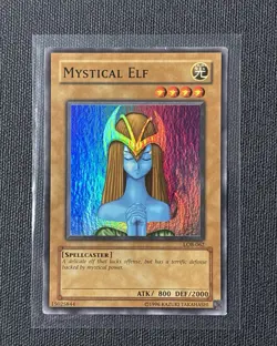 Yugioh Mystical Elf LOB-062 Super Rare Wavy Unlimited - Image 1