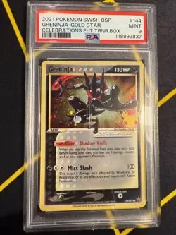Greninja Gold Star SWSH144 Celebrations - ETB Promo Pokemon Card - PSA 9 Mint - Image 1