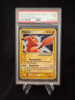 Pikachu Gold Star Holo Card 104/110 EX Holon Phantoms PSA 1 - Image 1