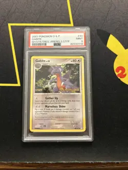 PSA 9 Gabite 48/123 STAFF -Graded Pokemon Card- Mysterious Treasures Prerelease - Image 1