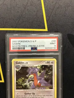 PSA 9 Gabite 48/123 STAFF -Graded Pokemon Card- Mysterious Treasures Prerelease - Image 3