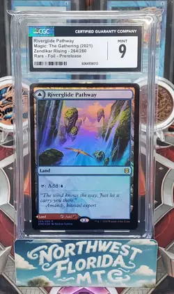 MTG - CGC 9 - Zendikar Rising - Riverglige Pathway / Lavaglide Pathway (Foil) - Image 1