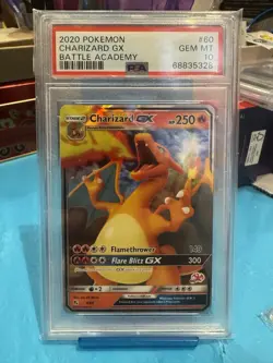 2020 Pokemon BATTLE ACADEMY CHARIZARD GX # 60 PSA 10 GEM MINT - Image 1