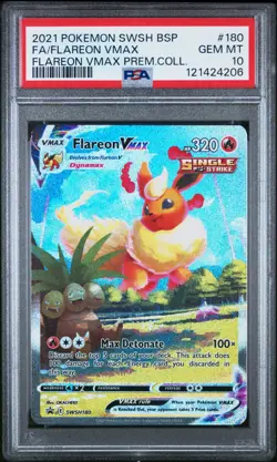 Pokemon Flareon VMAX SWSH180 SWSH Sword & Shield Promo Card #180 GEM MINT PSA 10 - Image 1