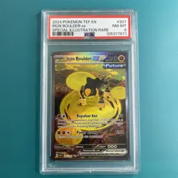 Iron Boulder ex 207/162 Illustration Rare Temporal Forces Pokemon Card psa 8 - Image 1