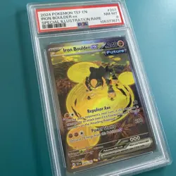 Iron Boulder ex 207/162 Illustration Rare Temporal Forces Pokemon Card psa 8 - Image 4