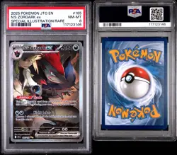 2025 POKEMON JTG EN-JOURNEY TOGETHER SIR #185 N'S ZOROARK EX PSA 8 - Image 1
