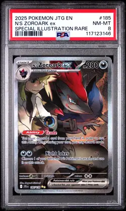 2025 POKEMON JTG EN-JOURNEY TOGETHER SIR #185 N'S ZOROARK EX PSA 8 - Image 3