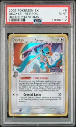 POKEMON EX HOLON PHANTOMS DEOXYS (NORMAL) STAMPED REVERSE HOLO 5/110 PSA 9 MINT - Image 1