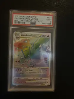 2022 Pokemon Brilliant Stars- Charizard VStar Rainbow 174/172- Mint PSA 9 - Image 1