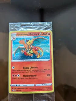 Pokemon TCG Sealed Special Delivery Charizard SWSH075 Holo Promo Swirl - Image 1