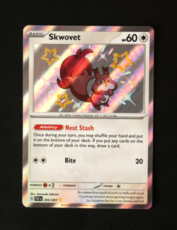 Pokemon Card TCG - Skwovet 205/091 - Paldean Fates - Baby Shiny Rare - NM ⭐ - Image 1