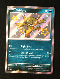 Pokemon Card TCG - Sableye 184/091 - Paldean Fates - Baby Shiny Rare - NM ⭐ - Image 1