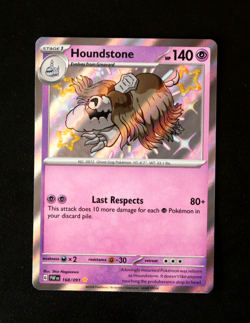 Pokemon Card TCG - Houndstone 168/091 - Paldean Fates - Baby Shiny Rare - NM ⭐ - Image 1