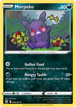 1x Morpeko 098/163 Battle Styles Pokemon TCG Card NM - Image 1