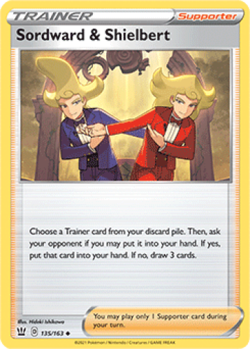 1x Sordward and Shielbert 135/163 Battle Styles Pokemon TCG Card NM - Image 1