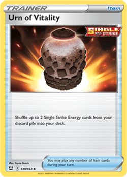 1x Urn of Vitality 139/163 Battle Styles Pokemon TCG Card NM - Image 1