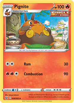 1x Pignite 024/163 Battle Styles Pokemon TCG Card NM - Image 1