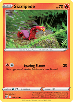 1x Sizzlipede 029/163 Battle Styles Pokemon TCG Card NM - Image 1