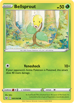 1x Bellsprout 001/163 Battle Styles Pokemon TCG Card NM - Image 1
