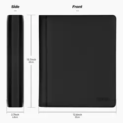 Card Storage Binder Faux Leather 360 Capacity 20 Double Sided Pages Black - Image 5
