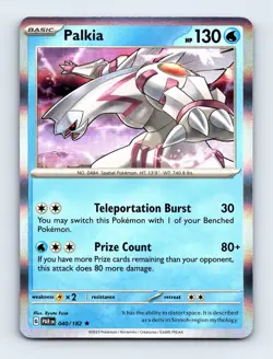 Palkia 040/182 SV04: Paradox Rift NM Regular Holofoil Pokemon Card - Image 1