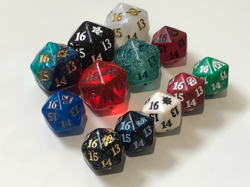 12 mtg spindown dice No Doubles, 5 oversized d20 life counter magic game dice - Image 2
