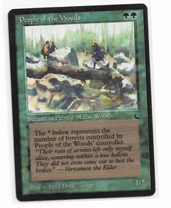 Magic the Gathering ~ MTG ~ 1x People of the Woods ~ LP ~ THE DARK - Image 1