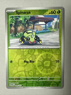 Pokemon TCG * SV Twilight Masquerade * 4/167 Spinarak REVERSE HOLO Common * NM - Image 1