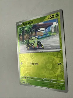 Pokemon TCG * SV Twilight Masquerade * 4/167 Spinarak REVERSE HOLO Common * NM - Image 2
