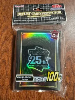 Yugioh Sleeves 25th Anniversary Quarter Century 100 Black Japan New F/S - Image 1