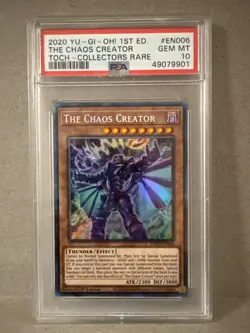YUGIOH 1st Ed. Toon Chaos EN006 The Chaos Creator Collectors Rare PSA 10 Card! - Image 1