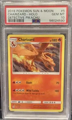2019 Pokemon Charizard 5/18 Detective Pikachu HOLO PSA 10 - Image 1