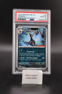 PSA 10 Umbreon GameStop Promo OBF EN Reverse Holo Pokemon Card 130/197 - Image 1