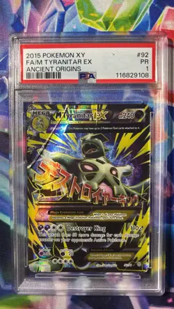 Pokemon TCG Mega M Tyranitar EX Holo Ultra Rare Card Ancient Origins 43/98 - Image 1